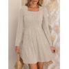 imageANRABESS Womens Long Sleeve Fall Dress 2025 Square Neck Casual Ribbed Knit Comfy Soft Short Sweater Dresses with PocketsYellow Beige