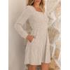 imageANRABESS Womens Long Sleeve Fall Dress 2025 Square Neck Casual Ribbed Knit Comfy Soft Short Sweater Dresses with PocketsYellow Beige