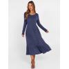 imageANRABESS Womens Long Sleeve Midi Dress 2025 Fall Rib Knit Crew Neck A Line Soft Flowy Swing Dresses with Pocket Casual TrendyNavy Blue