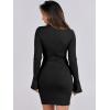 imageANRABESS Womens Long Sleeve Mock Neck Sexy Bodycon Mini Dress Dressy Casual Elegant Formal Party Blazer Dresses with PocketsBlack