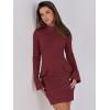 imageANRABESS Womens Long Sleeve Mock Neck Sexy Bodycon Mini Dress Dressy Casual Elegant Formal Party Blazer Dresses with PocketsBurgundy