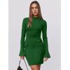 imageANRABESS Womens Long Sleeve Mock Neck Sexy Bodycon Mini Dress Dressy Casual Elegant Formal Party Blazer Dresses with PocketsForest