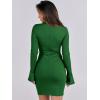 imageANRABESS Womens Long Sleeve Mock Neck Sexy Bodycon Mini Dress Dressy Casual Elegant Formal Party Blazer Dresses with PocketsForest