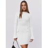 imageANRABESS Womens Long Sleeve Mock Neck Sexy Bodycon Mini Dress Dressy Casual Elegant Formal Party Blazer Dresses with PocketsWhite