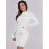 imageANRABESS Womens Long Sleeve Mock Neck Sexy Bodycon Mini Dress Dressy Casual Elegant Formal Party Blazer Dresses with PocketsWhite