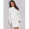 imageANRABESS Womens Long Sleeve Mock Neck Sexy Bodycon Mini Dress Dressy Casual Elegant Formal Party Blazer Dresses with PocketsWhite