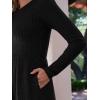 imageANRABESS Womens Long Sleeve Ribbed Knit Short Dress 2025 Fall Casual Crewneck Flowy A Line Mini Sweater Dresses with PocketsBlack
