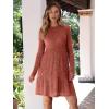 imageANRABESS Womens Long Sleeve Ribbed Knit Short Dress 2025 Fall Casual Crewneck Flowy A Line Mini Sweater Dresses with PocketsBurnt Orange