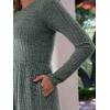 imageANRABESS Womens Long Sleeve Ribbed Knit Short Dress 2025 Fall Casual Crewneck Flowy A Line Mini Sweater Dresses with PocketsGray Green
