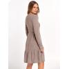 imageANRABESS Womens Long Sleeve Ribbed Knit Short Dress 2025 Fall Casual Crewneck Flowy A Line Mini Sweater Dresses with PocketsKhaki