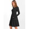imageANRABESS Womens Long Sleeve Ribbed Short Dresses 2025 Fall Knit A Line Flowy Tiered Casual Mini Sweater Dress with PocketsBlack
