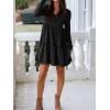 imageANRABESS Womens Long Sleeve Ribbed Short Dresses 2025 Fall Knit A Line Flowy Tiered Casual Mini Sweater Dress with PocketsBlack