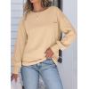 imageANRABESS Womens Long Sleeve Shirts Crewneck Oversized Tops Casual 2025 Fall Trendy TShirts Tee Blouse with Pockets ClothesApricot