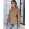 imageANRABESS Womens Long Sleeve Shirts Crewneck Oversized Tops Casual 2025 Fall Trendy TShirts Tee Blouse with Pockets ClothesBrown