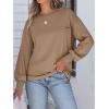 imageANRABESS Womens Long Sleeve Shirts Crewneck Oversized Tops Casual 2025 Fall Trendy TShirts Tee Blouse with Pockets ClothesBrown