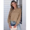 imageANRABESS Womens Long Sleeve Shirts Crewneck Oversized Tops Casual 2025 Fall Trendy TShirts Tee Blouse with Pockets ClothesBrown