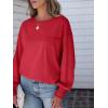 imageANRABESS Womens Long Sleeve Shirts Crewneck Oversized Tops Casual 2025 Fall Trendy TShirts Tee Blouse with Pockets ClothesRed