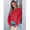 imageANRABESS Womens Long Sleeve Shirts Crewneck Oversized Tops Casual 2025 Fall Trendy TShirts Tee Blouse with Pockets ClothesRed