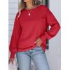 imageANRABESS Womens Long Sleeve Shirts Crewneck Oversized Tops Casual 2025 Fall Trendy TShirts Tee Blouse with Pockets ClothesRed