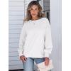 imageANRABESS Womens Long Sleeve Shirts Crewneck Oversized Tops Casual 2025 Fall Trendy TShirts Tee Blouse with Pockets ClothesWhite
