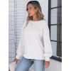 imageANRABESS Womens Long Sleeve Shirts Crewneck Oversized Tops Casual 2025 Fall Trendy TShirts Tee Blouse with Pockets ClothesWhite
