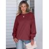 imageANRABESS Womens Long Sleeve Shirts Crewneck Oversized Tops Casual 2025 Fall Trendy TShirts Tee Blouse with Pockets ClothesWine Red