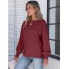 imageANRABESS Womens Long Sleeve Shirts Crewneck Oversized Tops Casual 2025 Fall Trendy TShirts Tee Blouse with Pockets ClothesWine Red