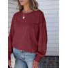 imageANRABESS Womens Long Sleeve Shirts Crewneck Oversized Tops Casual 2025 Fall Trendy TShirts Tee Blouse with Pockets ClothesWine Red