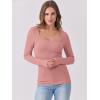 imageANRABESS Womens Long Sleeve Tops Scoop Neck Rib Knit Shirts Slim Fitted Basic Tee Teen Girl 2025 Fall Outfits Trendy ClothesCoral