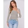 imageANRABESS Womens Long Sleeve Tops Scoop Neck Rib Knit Shirts Slim Fitted Basic Tee Teen Girl 2025 Fall Outfits Trendy ClothesDark Khaki