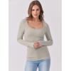 imageANRABESS Womens Long Sleeve Tops Scoop Neck Rib Knit Shirts Slim Fitted Basic Tee Teen Girl 2025 Fall Outfits Trendy ClothesDark Khaki