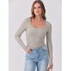 imageANRABESS Womens Long Sleeve Tops Scoop Neck Rib Knit Shirts Slim Fitted Basic Tee Teen Girl 2025 Fall Outfits Trendy ClothesDark Khaki