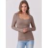 imageANRABESS Womens Long Sleeve Tops Scoop Neck Rib Knit Shirts Slim Fitted Basic Tee Teen Girl 2025 Fall Outfits Trendy ClothesDeep Brown