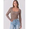 imageANRABESS Womens Long Sleeve Tops Scoop Neck Rib Knit Shirts Slim Fitted Basic Tee Teen Girl 2025 Fall Outfits Trendy ClothesDeep Brown