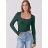 imageANRABESS Womens Long Sleeve Tops Scoop Neck Rib Knit Shirts Slim Fitted Basic Tee Teen Girl 2025 Fall Outfits Trendy ClothesDeep Green