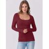 imageANRABESS Womens Long Sleeve Tops Scoop Neck Rib Knit Shirts Slim Fitted Basic Tee Teen Girl 2025 Fall Outfits Trendy ClothesDeep Red