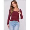 imageANRABESS Womens Long Sleeve Tops Scoop Neck Rib Knit Shirts Slim Fitted Basic Tee Teen Girl 2025 Fall Outfits Trendy ClothesDeep Red