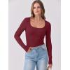 imageANRABESS Womens Long Sleeve Tops Scoop Neck Rib Knit Shirts Slim Fitted Basic Tee Teen Girl 2025 Fall Outfits Trendy ClothesDeep Red