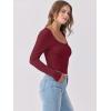 imageANRABESS Womens Long Sleeve Tops Scoop Neck Rib Knit Shirts Slim Fitted Basic Tee Teen Girl 2025 Fall Outfits Trendy ClothesDeep Red