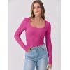 imageANRABESS Womens Long Sleeve Tops Scoop Neck Rib Knit Shirts Slim Fitted Basic Tee Teen Girl 2025 Fall Outfits Trendy ClothesHot Pink
