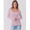 imageANRABESS Womens Long Sleeve Tops Scoop Neck Rib Knit Shirts Slim Fitted Basic Tee Teen Girl 2025 Fall Outfits Trendy ClothesLight Pink