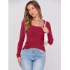 imageANRABESS Womens Long Sleeve Tops Scoop Neck Rib Knit Shirts Slim Fitted Basic Tee Teen Girl 2025 Fall Outfits Trendy ClothesRed