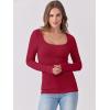 imageANRABESS Womens Long Sleeve Tops Scoop Neck Rib Knit Shirts Slim Fitted Basic Tee Teen Girl 2025 Fall Outfits Trendy ClothesRed