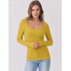 imageANRABESS Womens Long Sleeve Tops Scoop Neck Rib Knit Shirts Slim Fitted Basic Tee Teen Girl 2025 Fall Outfits Trendy ClothesYellow
