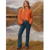 imageANRABESS Womens Oversized Sweaters 2025 Long Sleeve Fuzzy Knit Casual Chunky Pullover Sweater Fall Outfits ClothesOrange
