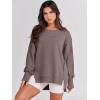 imageANRABESS Womens Oversized Sweatshirts Crew Neck Long Sleeve Shirts Casual Loose Slit 2025 Fall Outfits Y2K Teen Girls ClothesBrown