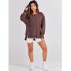 imageANRABESS Womens Oversized Sweatshirts Crew Neck Long Sleeve Shirts Casual Loose Slit 2025 Fall Outfits Y2K Teen Girls ClothesCoffee