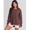 imageANRABESS Womens Oversized Sweatshirts Crew Neck Long Sleeve Shirts Casual Loose Slit 2025 Fall Outfits Y2K Teen Girls ClothesCoffee