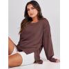 imageANRABESS Womens Oversized Sweatshirts Crew Neck Long Sleeve Shirts Casual Loose Slit 2025 Fall Outfits Y2K Teen Girls ClothesCoffee