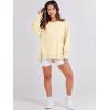 imageANRABESS Womens Oversized Sweatshirts Crew Neck Long Sleeve Shirts Casual Loose Slit 2025 Fall Outfits Y2K Teen Girls ClothesCream Yellow